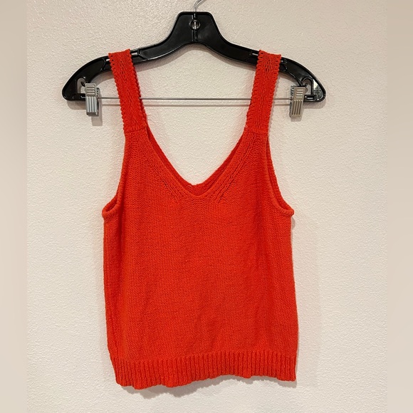 Madewell Crochet-Strap Sweater Tank Cafe Orange Women’s Size Medium - Picture 2 of 4